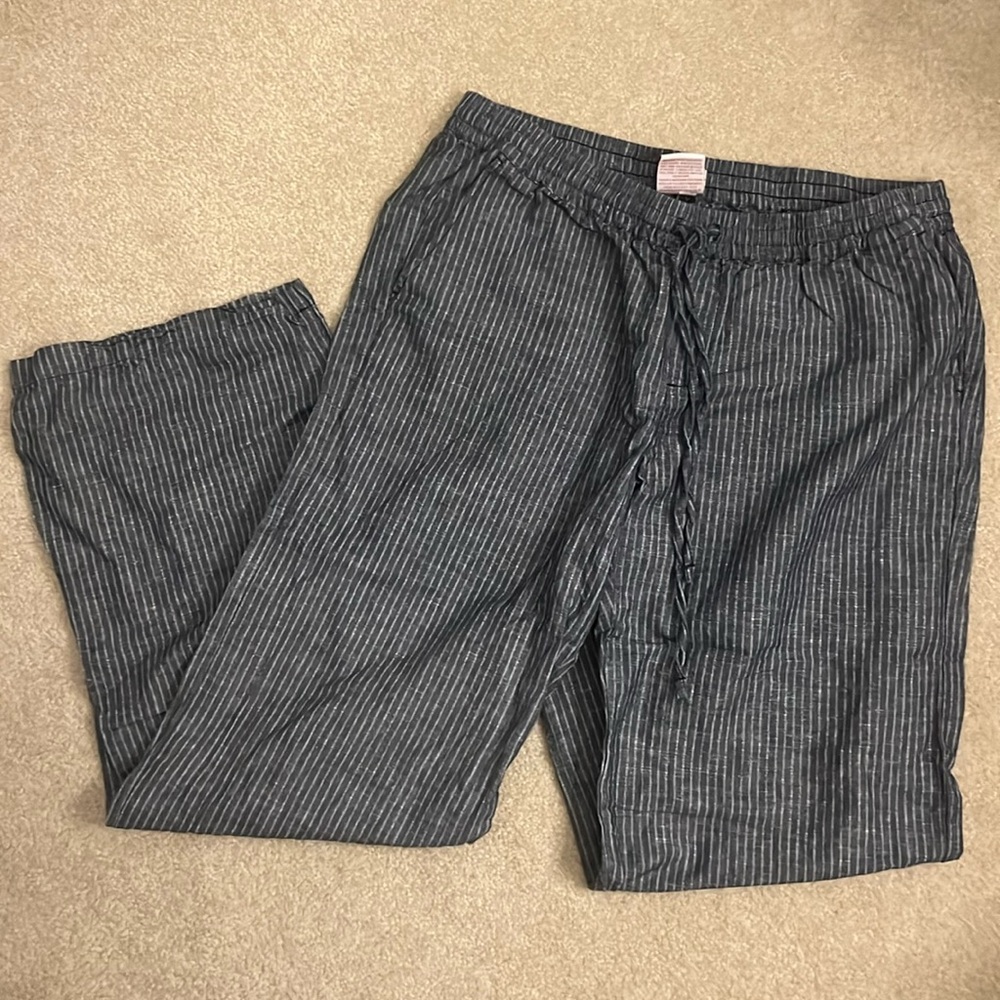 Linen striped pants